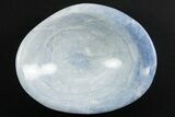 Polished Blue Calcite Bowl - Madagascar #343217-1